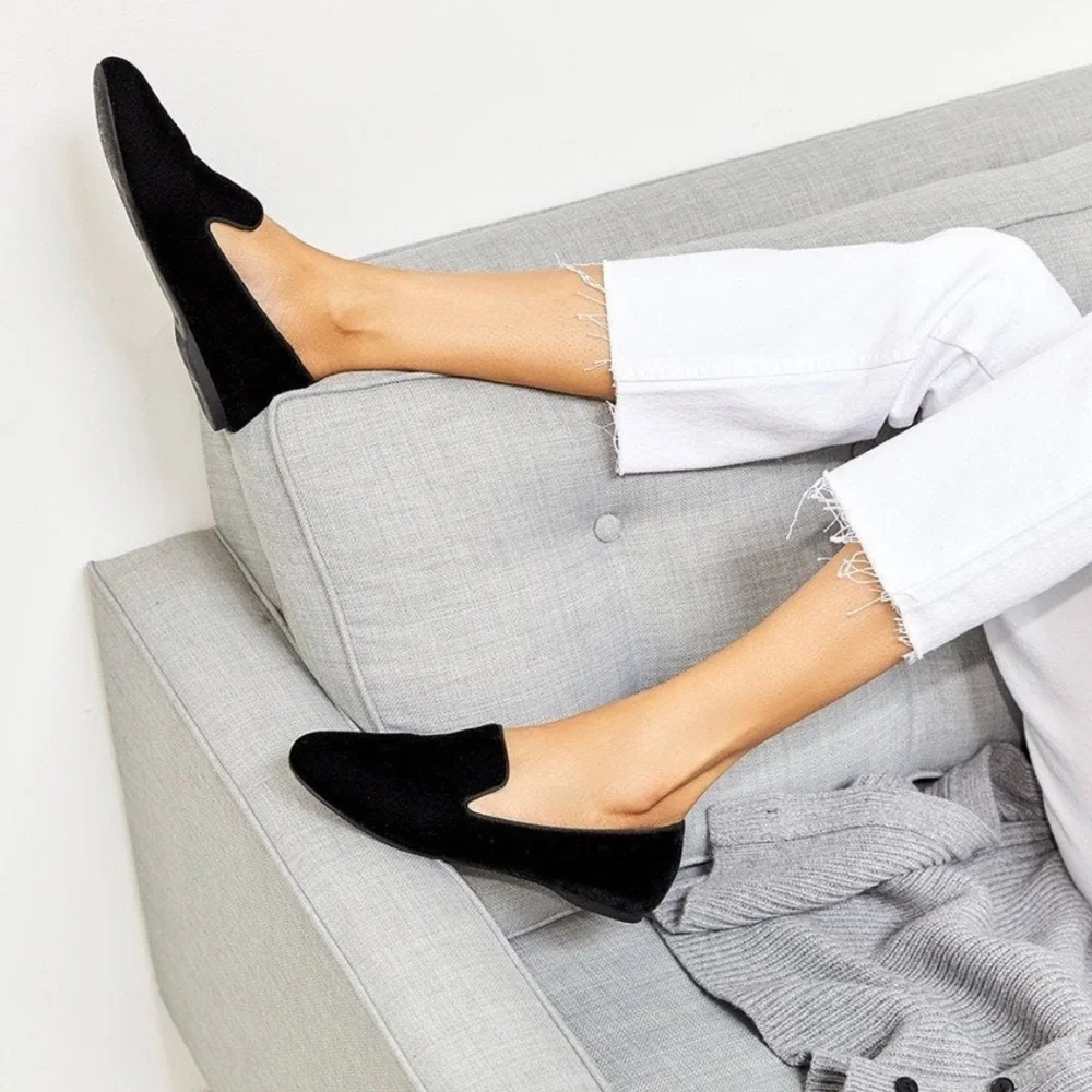 Birdies | Women’s The Starling Loafers in Black Velvet Size 6.5